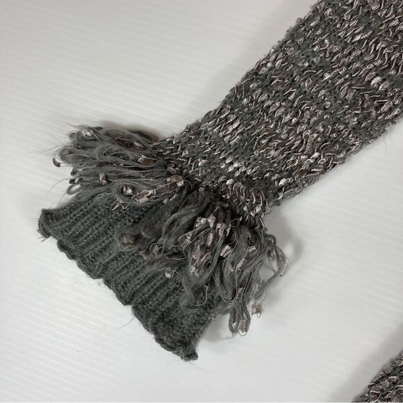 Papillon Vancouver Los Angeles Cardigan Lace Trim Gray Knit Ruffled Women S - Picture 5 of 10
